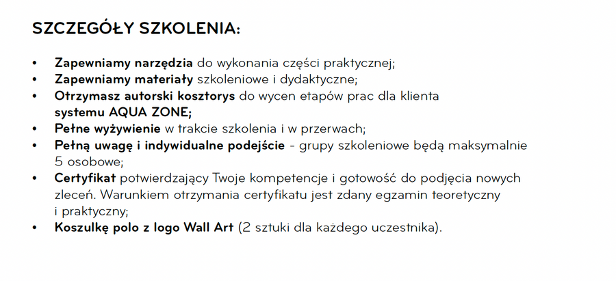Certyfikacja montażysty - Tapety na wymiar+AQUA ZONE - 8-9.01.2026 Warszawa